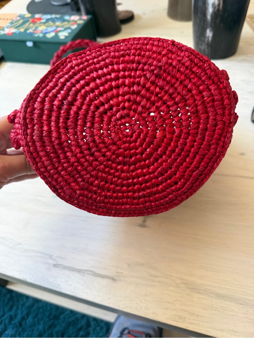 Rouje Handcrafted Red Bucket Bag - Picture 5 of 9